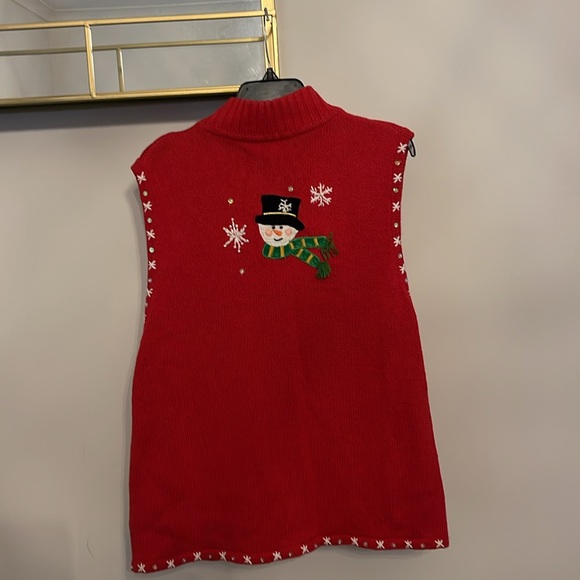 VTG Hampshire Studio Snow Christmas Sweater Vest Women’s L - Picture 2 of 11